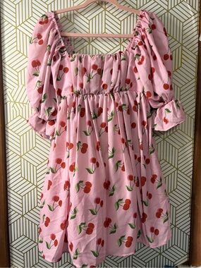 Women’s Smak Parlar Pink Cherry Puff Sleeve Dress small